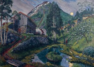 Clair de lune dans la vallée de Dvergs, vers 1915