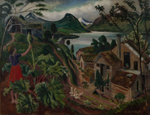 Rhubarbe et jeune fille à Sandalstrand - Nikolai Astrup