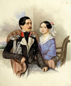Portrait du comte Jakov Karlovich Sievers et de la comtesse Vera Mikhaylovna - Nikolai Mikhailovich Alexeyev