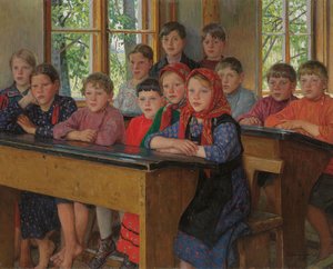 La Salle de classe - Nikolai Petrovich Bogdanov Belsky