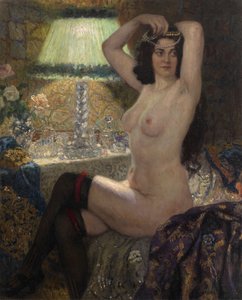 Près de la lampe verte