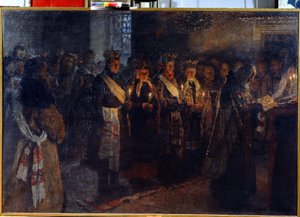 Le mariage avec un prêtre orthodoxe - Nikolai Petrovich Bogdanov Belsky