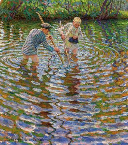 Jeunes garçons pêchant des écrevisses - Nikolai Petrovich Bogdanov Belsky