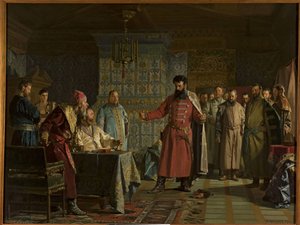 La querelle de Zakhary Petrovich Lyapunov avec le tsar Vassili IV Chouiski au Kremlin - Nikolai Vasilievich Nevrev
