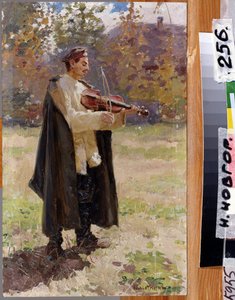 Chant de la maison. Soldat jouant du violon - Nikolaj Alekseevich Kasatkin