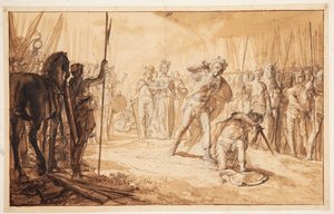 Danois :  La bataille du roi Skjold contre la raie - Nikolaus Knüpfer