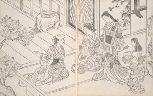 Une scène domestique - Nishikawa Sukenobu