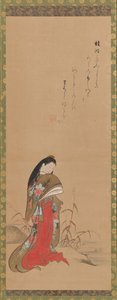 Dame Ise au bord de la rivière - Nishikawa Sukenobu