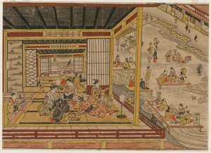 Maison de thé au bord de la rivière Kamo à Kyoto - Nishimura Shigenaga