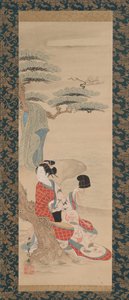La Jeune Fille de Brine Matsukaze, début du 18ème siècle - Nishimura Shigenobu