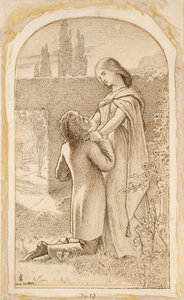 Deux amants dans un jardin étoilé, 1862 - Noel Paton