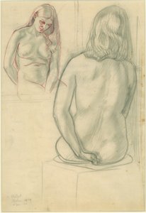 Nu assis devant un miroir