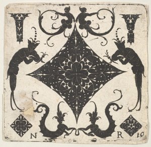 Panneau en Losange Concave et Figures Grotesques - Noel Rouillard