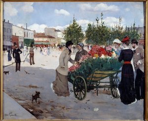 Fleuriste sur le Boulevard Rochechouart à Paris (Marché de la Madeleine) - Norbert Goeneutte