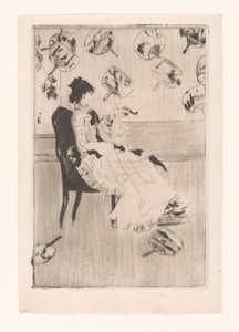 Femme assise, entourée d