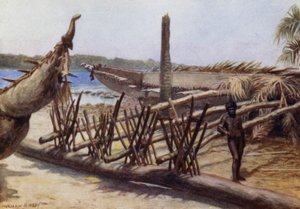 Vieilles pirogues de guerre, près de Malekula, Nouvelles-Hébrides - Norman Hardy