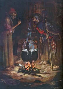 Les sœurs bizarres. Macbeth - Acte IV, Scène 1 (lithographie couleur)