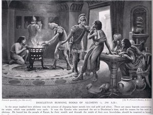 Dioclétien brûlant des livres d