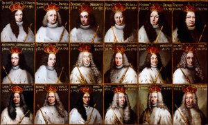 Armoiries de la République de Gênes et portraits des Doges
