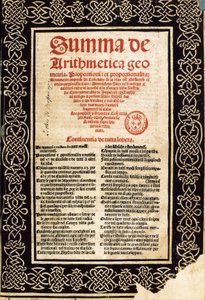 "Summa Arithmetica" de Luca Pacioli - Northern Italian School