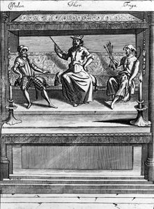Woden, Thor et Friga, 1670-1680 - Norwegian School