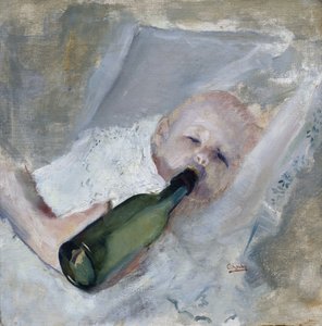 Bébé avec biberon