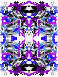 Motif floral bleu violet zen, 2023 - Odilia W. Y. Fu