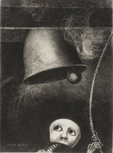 Un masque sonne le glas funèbre, planche trois de À Edgar Poe - Odilon Redon