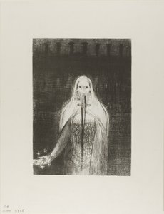 Et il avait dans sa main droite sept étoiles; et de sa bouche sortait une épée à deux tranchants, planche 1 de 12 - Odilon Redon