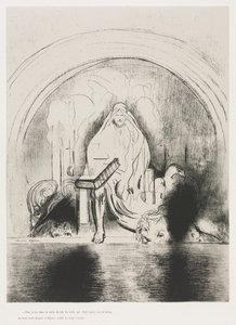 Et je vis dans la main droite de celui qui était assis sur le trône un livre écrit dedans et sur le dos, scellé de sept sceaux - Odilon Redon
