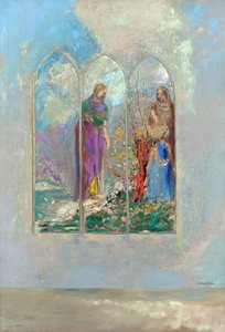 Dévotion devant un buisson rouge - Odilon Redon