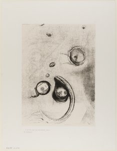 Et que des yeux sans tête flottaient comme des mollusques, planche XIII de Tentation de St. Antoine - Odilon Redon