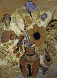 Vase étrusque avec des fleurs, 1900-1910