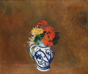 Fleurs dans un vase bleu, vers 1900 - Odilon Redon