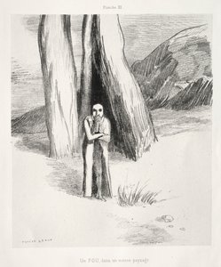 Hommage à Goya : Un fou dans un paysage lugubre, 1885