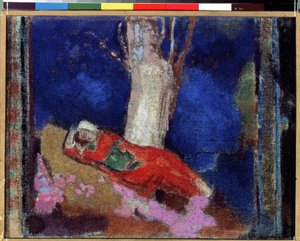 Jeune femme étendue sous un arbre