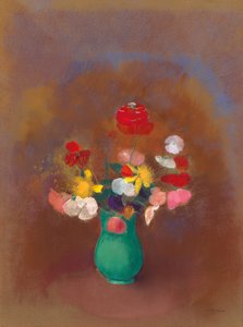 Coquelicots dans un vase vert, vers 1910