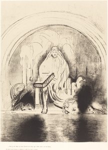 Puis je vis, dans la main droite de celui qui était assis sur le trône, un livre écrit dedans et dehors, scellé de sept sceaux - Odilon Redon