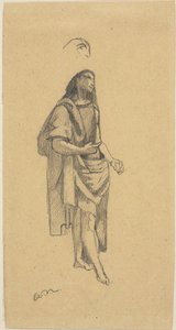 Saint Jean-Baptiste, avec croquis de la tête - Odilon Redon