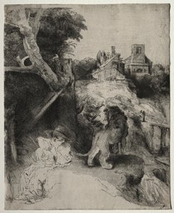 Saint Jérôme lisant dans un paysage italien