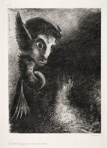 La chimère regardait toutes choses avec peur - Odilon Redon