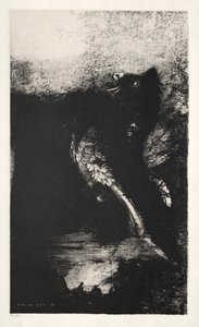 La chimère aux yeux verts se tourne, hurle - Odilon Redon