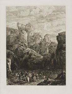 Le gué : paysage avec cavaliers - Odilon Redon