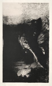 La Tentation de Saint Antoine Première Série : La Chimère aux Yeux Verts Tourne, Aboye, 1888 - Odilon Redon
