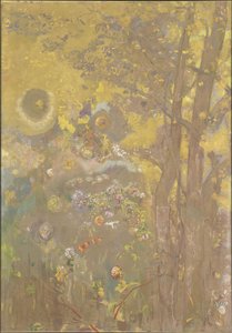 Arbres sur un fond jaune - Odilon Redon