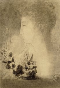 Profil de femme avec couronne de lauriers