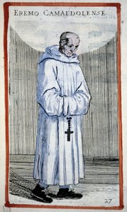 Ermite camaldule. Gravure dans O. Fialetti. 16ème siècle. - Odoardo Fialetti
