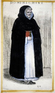 Ordre religieux : un moine dominicain. Gravure dans O. Fialetti. 16ème siècle. - Odoardo Fialetti