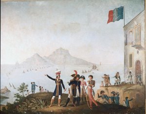 Le roi de Naples ordonne la prise de la ville en août 1808 et y assiste depuis Massa Lubrense - Odoardo Fischetti