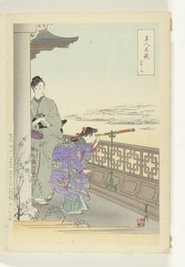 La longue-vue (Comparaisons entre beautés et fleurs) - Ogata Gekko